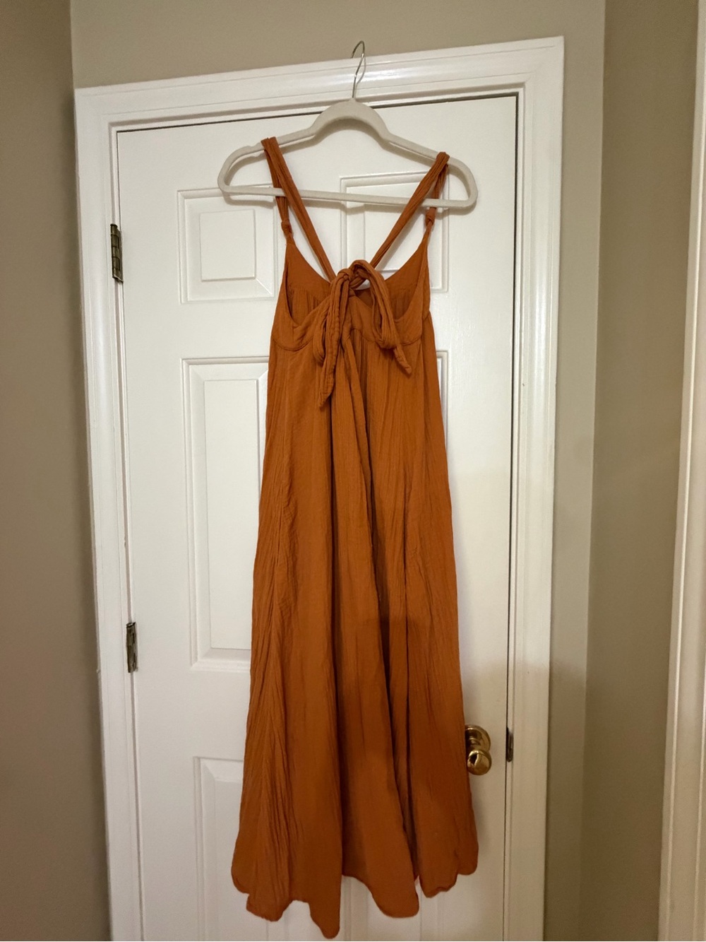Women's XIRENA Rust Orange Tie-Back Maxi Dress